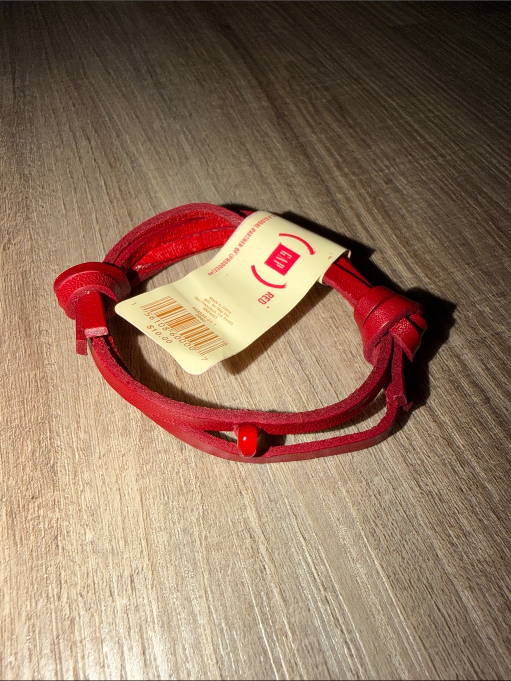 🔴 GAP PRODUCT RED LEATHER BEAD BRACELET NWT 🔴